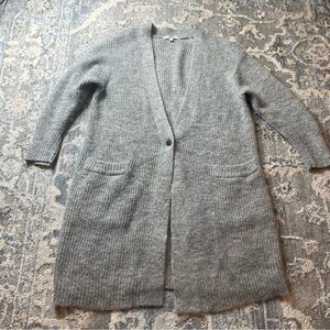 Uniqlo Gray Cardigan Sweater Classic Knit
